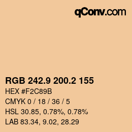 カラーコード: RGB 242.9 200.2 155 | qconv.com