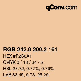 Color code: RGB 242.9 200.2 161 | qconv.com