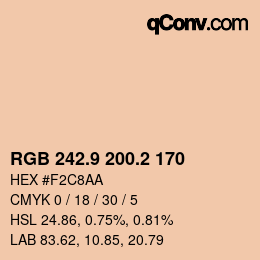 Farbcode: RGB 242.9 200.2 170 | qconv.com