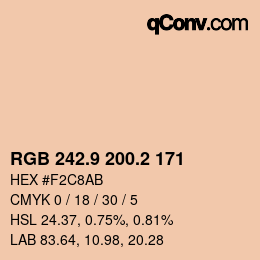 Color code: RGB 242.9 200.2 171 | qconv.com