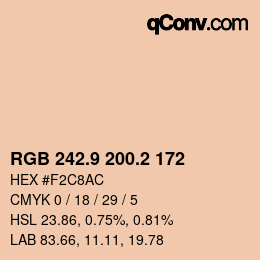 カラーコード: RGB 242.9 200.2 172 | qconv.com