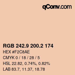 Color code: RGB 242.9 200.2 174 | qconv.com