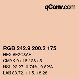Color code: RGB 242.9 200.2 175 | qconv.com