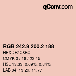 カラーコード: RGB 242.9 200.2 188 | qconv.com