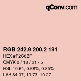 Color code: RGB 242.9 200.2 191 | qconv.com