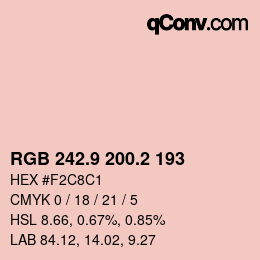 カラーコード: RGB 242.9 200.2 193 | qconv.com
