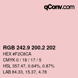 Color code: RGB 242.9 200.2 202 | qconv.com