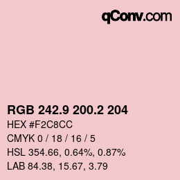 Color code: RGB 242.9 200.2 204 | qconv.com