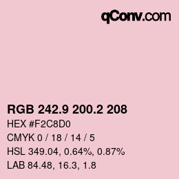 カラーコード: RGB 242.9 200.2 208 | qconv.com