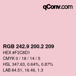 Color code: RGB 242.9 200.2 209 | qconv.com