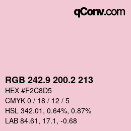カラーコード: RGB 242.9 200.2 213 | qconv.com