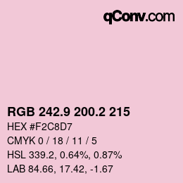 カラーコード: RGB 242.9 200.2 215 | qconv.com