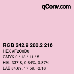 カラーコード: RGB 242.9 200.2 216 | qconv.com