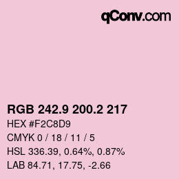 カラーコード: RGB 242.9 200.2 217 | qconv.com