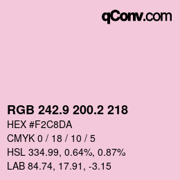 カラーコード: RGB 242.9 200.2 218 | qconv.com
