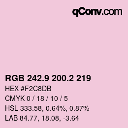 カラーコード: RGB 242.9 200.2 219 | qconv.com