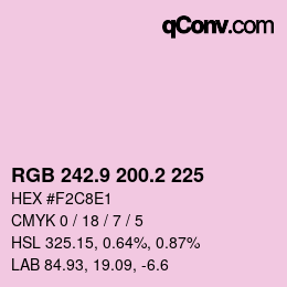 カラーコード: RGB 242.9 200.2 225 | qconv.com