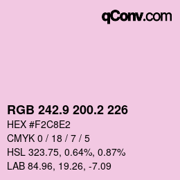 カラーコード: RGB 242.9 200.2 226 | qconv.com