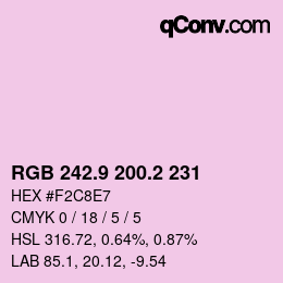 Color code: RGB 242.9 200.2 231 | qconv.com