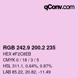 Color code: RGB 242.9 200.2 235 | qconv.com