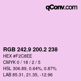 カラーコード: RGB 242.9 200.2 238 | qconv.com