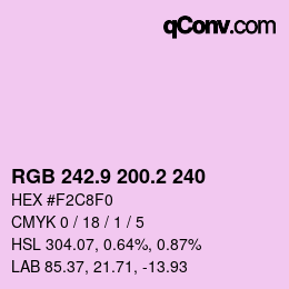 Color code: RGB 242.9 200.2 240 | qconv.com