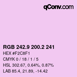 カラーコード: RGB 242.9 200.2 241 | qconv.com