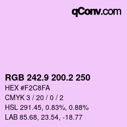Color code: RGB 242.9 200.2 250 | qconv.com
