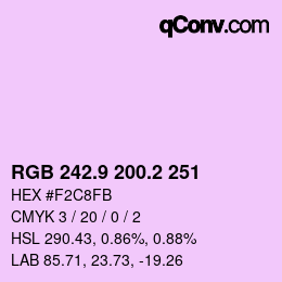 カラーコード: RGB 242.9 200.2 251 | qconv.com