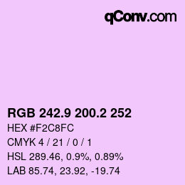 カラーコード: RGB 242.9 200.2 252 | qconv.com