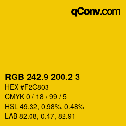 カラーコード: RGB 242.9 200.2 3 | qconv.com