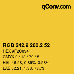 カラーコード: RGB 242.9 200.2 52 | qconv.com