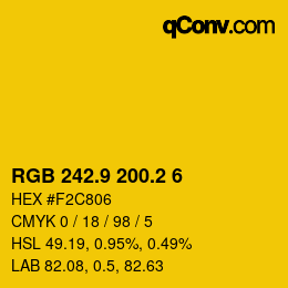 カラーコード: RGB 242.9 200.2 6 | qconv.com
