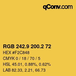 カラーコード: RGB 242.9 200.2 72 | qconv.com