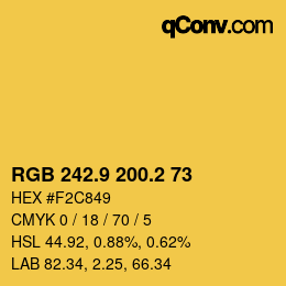 カラーコード: RGB 242.9 200.2 73 | qconv.com