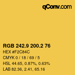 カラーコード: RGB 242.9 200.2 76 | qconv.com