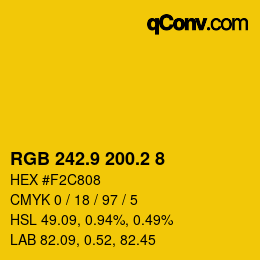 カラーコード: RGB 242.9 200.2 8 | qconv.com