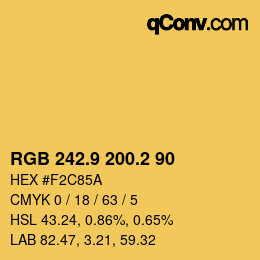 カラーコード: RGB 242.9 200.2 90 | qconv.com