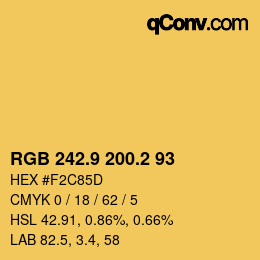 カラーコード: RGB 242.9 200.2 93 | qconv.com