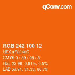 Color code: RGB 242 100 12 | qconv.com