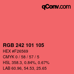 Color code: RGB 242 101 105 | qconv.com