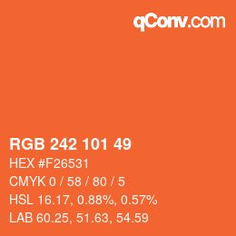 Código de color: RGBA 242 101 49 1 | qconv.com