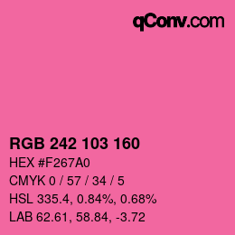 カラーコード: RGB 242 103 160 | qconv.com