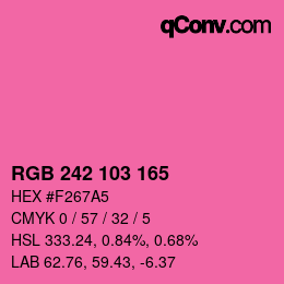カラーコード: RGB 242 103 165 | qconv.com