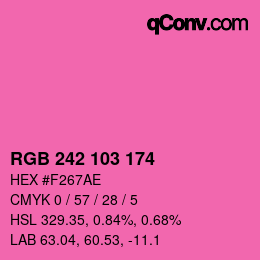 Color code: RGB 242 103 174 | qconv.com
