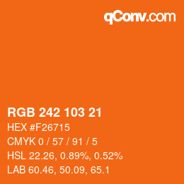 カラーコード: RGB 242 103 21 | qconv.com