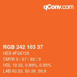 Color code: RGB 242 103 37 | qconv.com