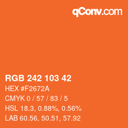 カラーコード: RGB 242 103 42 | qconv.com