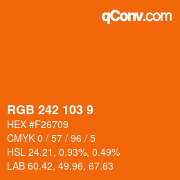 Color code: RGB 242 103 9 | qconv.com