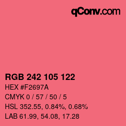Color code: RGB 242 105 122 | qconv.com